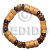 Elastic wood and coco bracelet