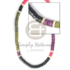 4-5mm coco heishe black khaki grn red 4-5mm coco heishe black khaki grn red