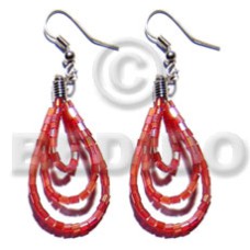 Dangling looped red cut beads Dangling looped red cut beads