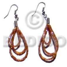 Dangling looped brown cut beads Dangling looped brown cut beads