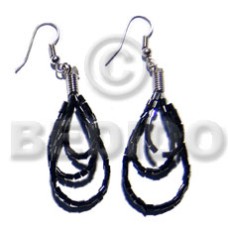 Dangling looped black cut beads Dangling looped black cut beads