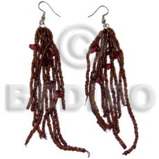 Dangling brown glass beads Dangling brown glass beads