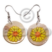 Dangling 30mm round handpainted hammershell