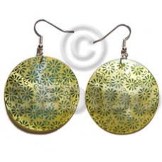 Dangling 35mm round handpainted embossed hammershell Dangling 35mm round handpainted embossed hammershell