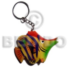 Fish handpainted wood keychain 48mmx60mm Fish handpainted wood keychain 48mmx60mm