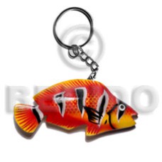Fish handpainted wood keychain 90mmx50mm Fish handpainted wood keychain 90mmx50mm