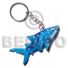 Shark handpainted wood keychain 75mmx35mm Shark handpainted wood keychain 75mmx35mm