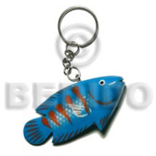 Fish handpainted wood keychain 73mmx35mm Fish handpainted wood keychain 73mmx35mm