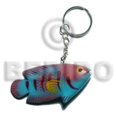 Fish handpainted wood keychain 73mmx35mm Fish handpainted wood keychain 73mmx35mm