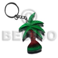 Coco tree handpainted wood keychain