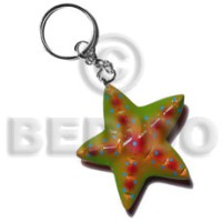 Starfish handpainted wood keychain 65mm