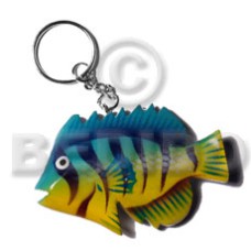 Fish handpainted wood keychain 70mmx40mm Fish handpainted wood keychain 70mmx40mm