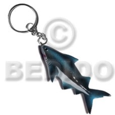 Shark handpainted wood keychain 95mmx40mm Shark handpainted wood keychain 95mmx40mm