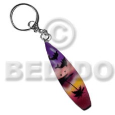 Surfboard handpainted wood keychain 100mmx25mm Surfboard handpainted wood keychain 100mmx25mm