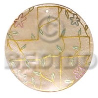 Round 40mm hammershell handpainted