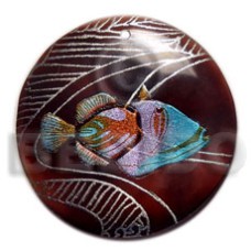 Round 40mm blacktab handpainted Round 40mm blacktab handpainted