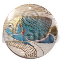 Round 40mm hammershell handpainted