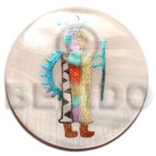 Round 40mm hammershell handpainted