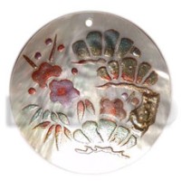 Round 40mm hammershell handpainted