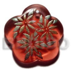 Scallop 35mm transparent red resin Scallop 35mm transparent red resin