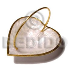 Capiz heart basket 55mmx60mmx45mm