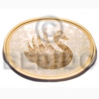 Oval capiz serving tray