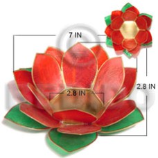 Colored lotus red green combination capiz