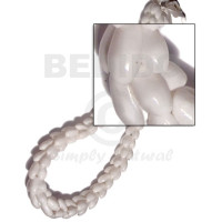 Beaded white bubbleshells 28"