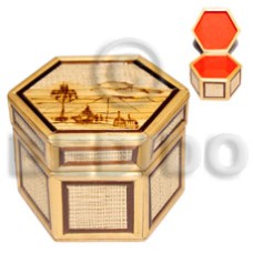 Bamboo raffia jewelry box Bamboo raffia jewelry box
