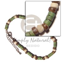 Green 4-5mm coco heishe
