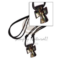 35mm inlaid paua abalone cross