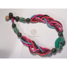 Black leather thong round Black leather thong round