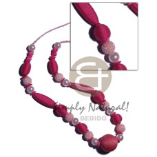 Pink tones wrapped wood beads Pink tones wrapped wood beads