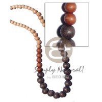 Graduated natural wood beads in