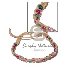 Glass beads cord macrame Glass beads cord macrame