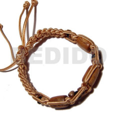 Tube wood beads in macrame Tube wood beads in macrame