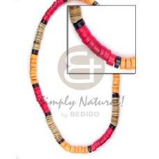 4-5mm coco heishe natural brown red orange black 4-5mm coco heishe natural brown red orange black