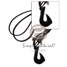 Black carabao horn hook 40mm