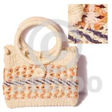 Abaca weave natural peach bag l=8 Abaca weave natural peach bag l=8