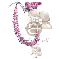 10 layers pink glass beads