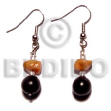Dangling black buri beads red corals Dangling black buri beads red corals