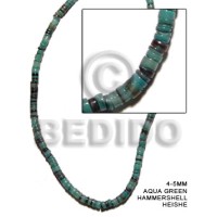 4-5mm hammershell heishe aqua green