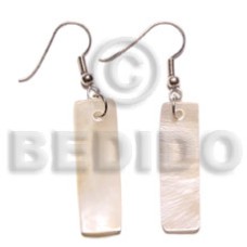 Dangling 30x10mm hammershelll bar earrings