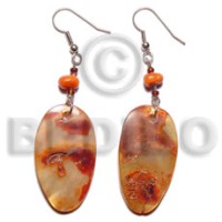 Dangling 21x27mm oval orange