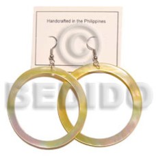 Dangling round mop hoop earrings