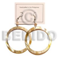 Dangling brown lip hoop earings