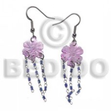 Dangling 15mm grooved pastel pink