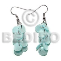 Dangling multiple aqua blue round