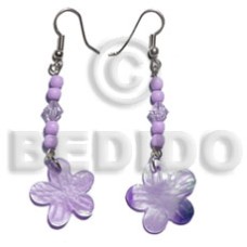 Dangling 20mm lilac hammershell flower