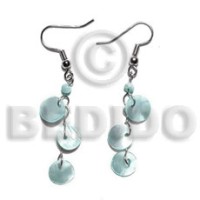 Dangling triple 10mm aqua blue